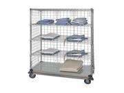 Quantum 5 Shelf Dolly Base Cart with Solid Bottom Shelf Enclosure Panels 24 X 36 X 81 Dolly Base