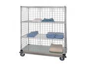 Quantum 4 Shelf Dolly Base Cart with Solid Bottom Shelf Enclosure Panels 24 X 36 X 81 Dolly Base