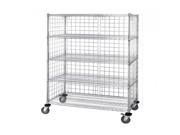 Quantum Three Sided 5 Shelf Cart With Enclosure Panels 24 X 60 X 69