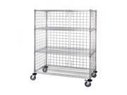 Quantum Three Sided 4 Shelf Cart With Enclosure Panels 24 W X 60 L X 69 H