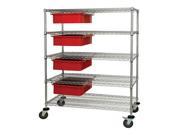 Quantum 24 W x 36 L x 69 H Wire Cart with 4 DG93060 Red