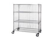 Quantum Three Sided 4 Shelf Cart With Enclosure Panels 24 W X 36 L X 69 H