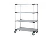 Quantum 4 Solid Shelf Mobile Cart with Casters 18 W X 60 L X 69 H