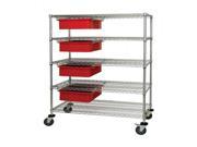 Quantum 24 W x 48 L x 69 H Wire Cart with 4 DG93060 Red