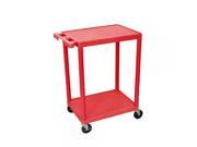 Luxor Flat Shelf Cart Two Shelves Red