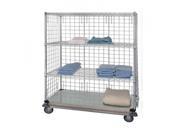 Quantum 4 Shelf Dolly Base Cart with Solid Bottom Shelf Enclosure Panels 24 X 36 X 70 Dolly Base