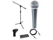 Shure Beta 58a Microphone Bundle with Mic Boom Stand and XLR Cable