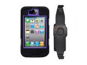 Eagle Cell PAISIPHONE4PLBK Hybrid Rugged Armor Case for iPhone 4 Retail Packaging Purple Black