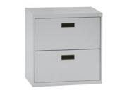 Sandusky 400 Series Dove Gray Steel Lateral File Cabinet with Plastic Handle 30 Width x 27 1 4 Height x 18 Depth 2 Drawers