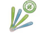 Cuddle Baby Gum Friendly First Stage Soft Tip Silicone Feeding Spoons for Babies Great Infant Gift Set Pack of 4 Blue Green BPA lead phthalate and pla