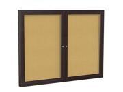 Ghent 36x48 2 Door Bronze Aluminum Frame Enclosed Bulletin Board Natural Cork Made in the USA