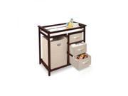 Modern Changing Table with 3 Baskets and Hamper Color White