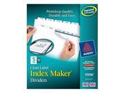 Avery Index Maker Clear Label Dividers 8.5 x 11 Inch 5 Tab White Tab 50 Sets 11556