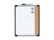 Quartet Magnetic Combination Board 11 x 14 Inches Dry Erase and Cork Black Frame 79363 BK