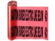 Morris Products 69020 Underground Tape Printed With Caution Buried Electric Line Below Red 6 Width 1000ft Length