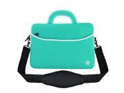 KOZMICC 15 15.6 Inch Neoprene Messenger Sleeve Handle Shoulder Bag Case Cover (Teal/White) for 15-inch Apple Macbook Pro, Apple MacBook Pro w/ Retina Display & KOZMICC 15 15.6 Inch Neoprene Messenger Sleeve Handle Shoulder Bag Case Cover (Teal/White) for 15-inch Apple Macbook Pro, Apple MacBook Pro w/ Retina Display &