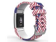 moko fitbit charge 2 band, fourth of july soft silicone adjustable replacement strap for 2016 fitbit charge 2 heart rate + fitness wristband, wrist length 5.70