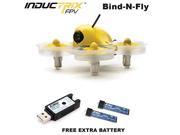 Blade BLH8580 Inductrix FPV BNF Micro Indoor Quadcopter Drone w/Camera + (1) Extra OEM Battery Bundle