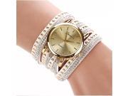 UPC 753807500104 product image for ledhill geneva crystal rivet wrap bracelet wrist watch white | upcitemdb.com
