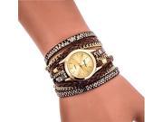 UPC 636391897013 product image for ledhill geneva leopard fashion golden chain woven strap bangle wrist watch brown | upcitemdb.com