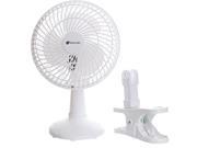 Clip-on Fan Convertible Fully Adjustable Head 6-inch Two Quiet Speeds Home