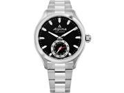 alpina horological smartwatch mens fitness watch  44mm black face swiss quartz 2 year battery life running watch  stainless steel water resistant sleep monitor