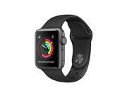 apple watch series 2 38mm smartwatch space gray model sport model with a black silicon band