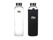 MIU COLOR® Unique and Stylish High quality Environmental Borosilicate Glass Water Bottle with Colorful Nylon Sleeve