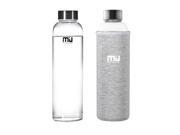 MIU COLOR Unique and Stylish High quality Environmental Borosilicate Glass Water Bottle with Colorful Nylon Sleeve