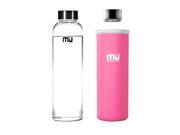 MIU COLOR® Unique and Stylish High quality Environmental Borosilicate Glass Water Bottle with Colorful Nylon Sleeve