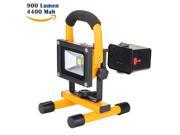 Loftek 10 Watts Ultra Compact Portable Handle Waterproof Outdoor LED Work Light Rechargeable 4400mAh FloodLight with car charger and wall charger. Replaceable b