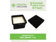 Dirt Devil F43 Foam and Filter Part 2PY1105000 and 1PY1106000.