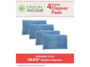 Set of 4 Blue Steam Pads fits HAAN SI 25 SI 40 SI 60 SI 70 SI 35 Steam Mop SV 60 or MS 30 Steam Cleaner Floor Sanitizer Models; Replaces HAAN Part RMF 4