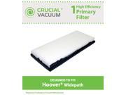 1 Hoover Widepath Filter; Fits Hoover Widepath Powermax Bagless Turbopower 3000 Uprights; Part 43613 026 40110008; Designed Engineered by Crucial Vacuu