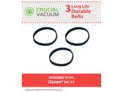 3 Dyson DC17 Geared Long Life Belts; Compare to Dyson DC 17 Part 911710 01 91171001 ; Designed Engineered by Crucial Vacuum