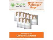 9 Oreck Quest MC1000 Canister Vacuum Bags; Fits Oreck Quest MC1000 Canister Vacuums; Compare to Part PK12MC1000; Designed Engineered by Crucial Vacuum