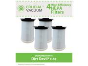 4 Dirt Devil F69 F 69 HEPA Filters Part 440002214 Fits Dirt Devil Clean Vision Bagless Upright Vacuum Model UD40335 Designed Engineered by Crucial Vacuum