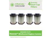 4 Hoover Washable WindTunnel Bagless Canister Filter Part 59134033