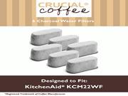 6 KitchenAid Charcoal Coffee Filters Fit KCM222 KCM223 Water Filter Pod Coffee Makers Compare to Part KCM22WF Designed Engineered by Crucial Coffee