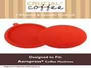 Travel Cap Lid Brewing Grip Fits Aerobie Aeropress Coffee Espresso Maker Red Silicone Designed Engineered by Crucial Coffee Travel smart and convenient