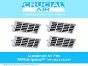 4 pack Refrigerator Air Filters fits Whirlpool Air1 Fresh Flow Compare to Part W10311524 2319308 W10335147 Designed Engineered by Crucial Air