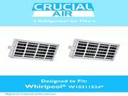 2 pack Refrigerator Air Filters fits Whirlpool Air1 Fresh Flow Compare to Part W10311524 2319308 W10335147 Designed Engineered by Crucial Air