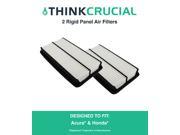 2 Rigid Panel Air Filters Fit Acura Truck MDX Honda Truck Odyssey More Compare to Part CA10013 A25651 Designed Engineered by Think Crucial