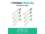 8 Oral B Floss Action Electric Toothbrush Head Replacements Part EB 25A