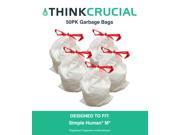 50PK Durable Garbage Bags Fit Simple Human M 45L 12 Gallon
