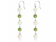 2.60 Ct Round White Simulated Opal Green Peridot 925 Sterling Silver Earrings
