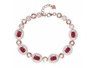 8.64 Ct Oval African Red Ruby 18K Rose Gold Plated Silver Bracelet