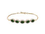 5.04 Ct Green Chrome Diopside 18K Yellow Gold Plated Silver Bracelet