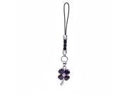 Dainty Flower Charm With Purple Heart Shape CZ Stones