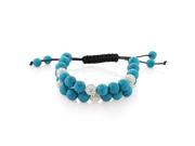 12mm Double Row Round Simulated Turquoise Howlite Beads 7.5 to 11 Bracelet